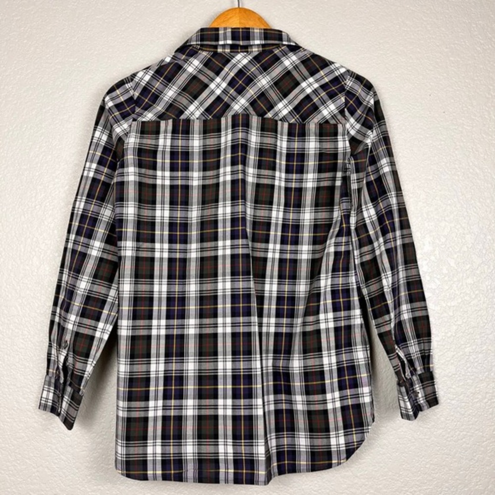 J Crew Button Up Womens 0 Perfect Shirt Cotton Tartan Plaid Preppy Academia - Picture 2 of 5